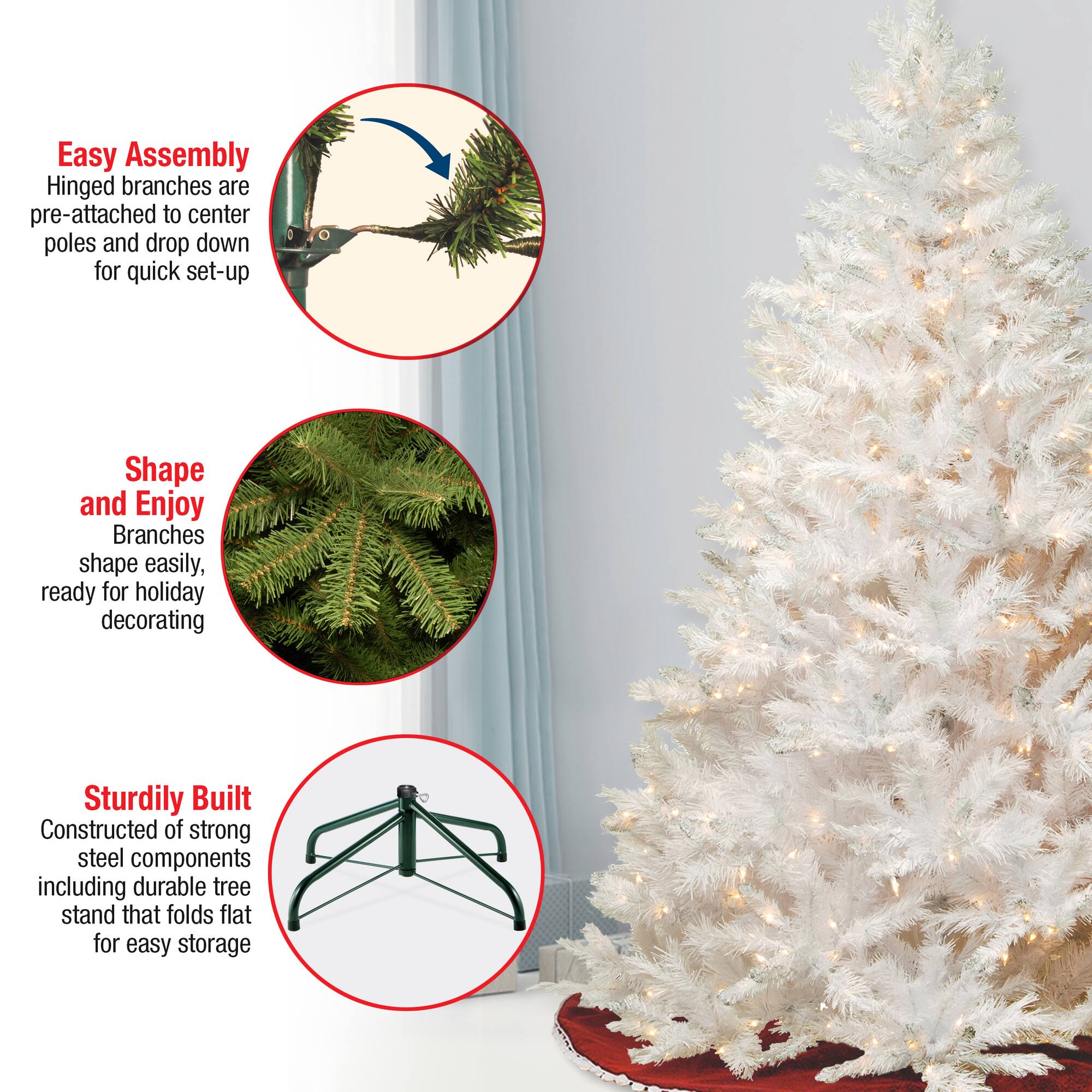 7.5 ft. Pre-Lit Winchester White Pine Full Artificial Christmas Tree, Clear Lights